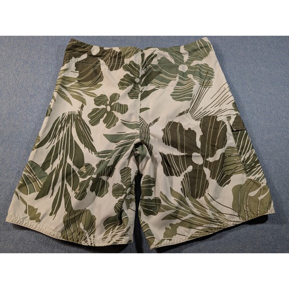 Mossimo Supply Co Mens Board Shorts Size 36 Green Floral Tropical Swim Trunks - Picture 7 of 8